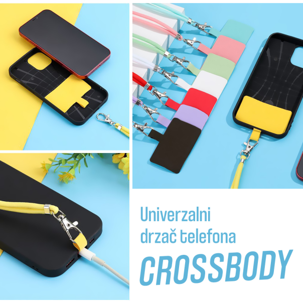 Univerzalni držač telefona Crossbody roze - 205698