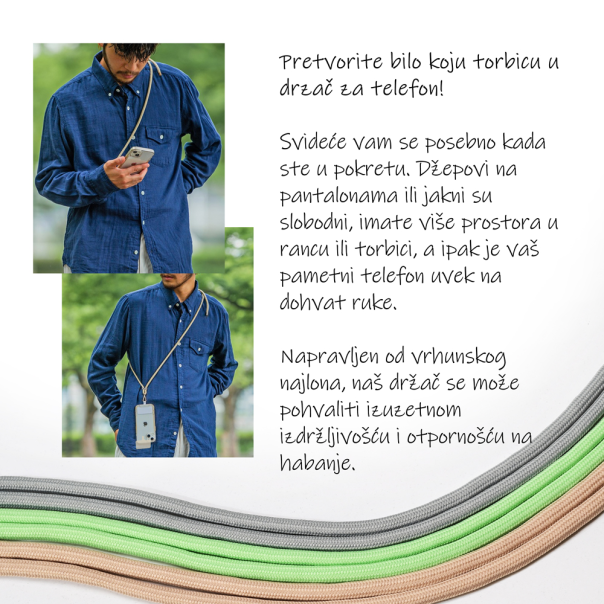 Univerzalni držač telefona Crossbody zeleni - 217134