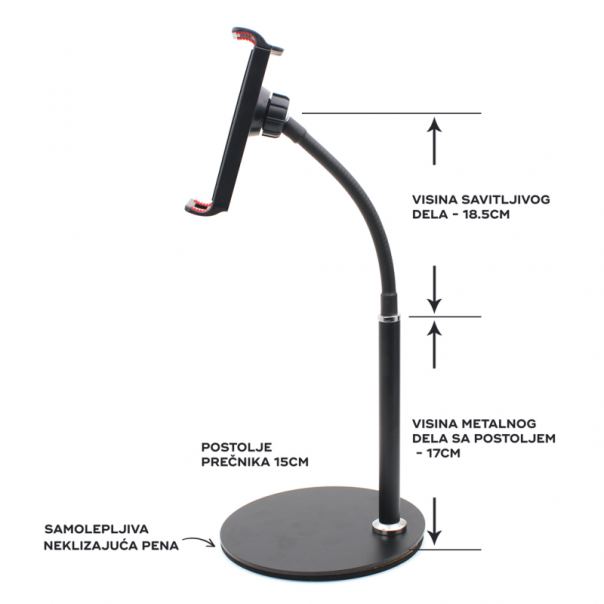 Univerzalni drzac za mobilni telefon crni - 92223