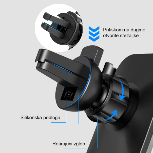 Auto držač za telefon Yesido C87 crni - 043890