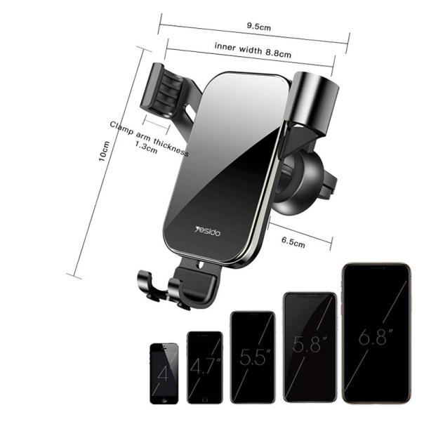 Auto držač za telefon Yesido C87 crni - 043890