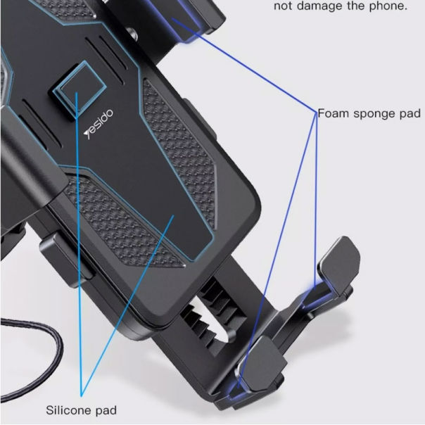 Univerzalni držač za telefon za motor i bicikl YESIDO C94 crni - 051152