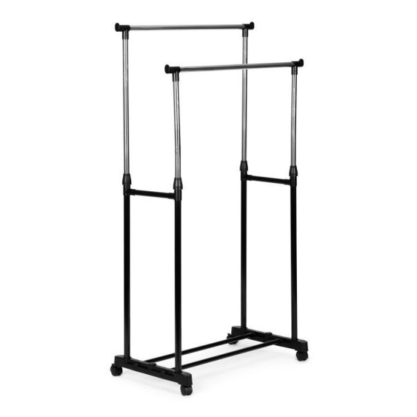 MODERNHOME Univerzalni dvostruki stalak za odeću sa podesivom visinom, točkićima i 2 šine, - EP2751994