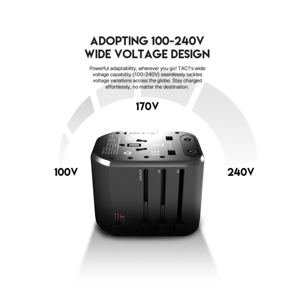 Univerzalni Multi Adapter Fantech TAC1 Power Cube 20W, PD, QC 3.0, 20W, crni - 213470