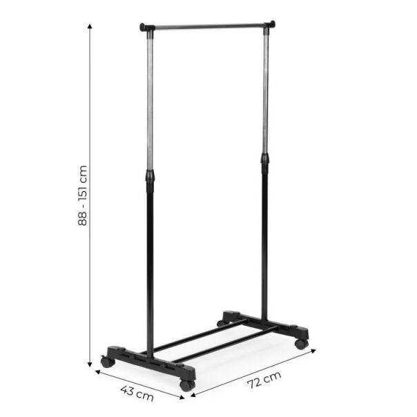 MODERNHOME Univerzalni stalak za odeću sa podesivom visinom i točkićima, - EP2751991
