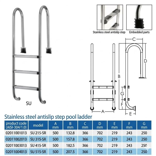FF Merdevine Uske 3 stepenika AISI 304 sa ankerom - EP2885515
