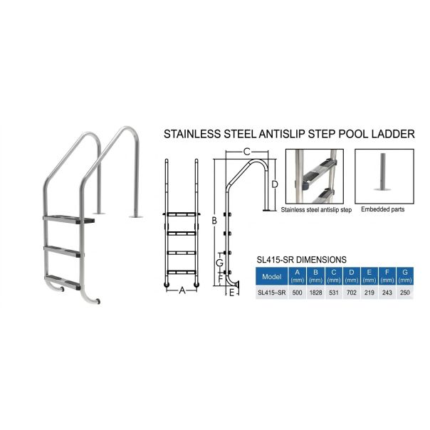 NERO Merdevine Standard 3 stepenika AISI 316 - EP2885542