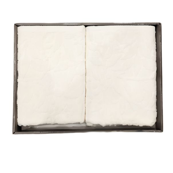 DEKOR DOM Peškir FLOWER SET 2/1 - 50x90 + 70x140 - Ivory - 025027