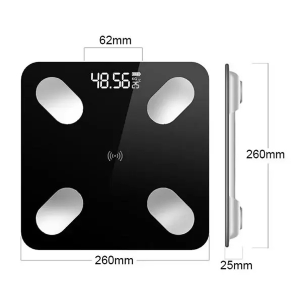 Multifunkcionalna smart digitalna vaga, Crna - SOP013