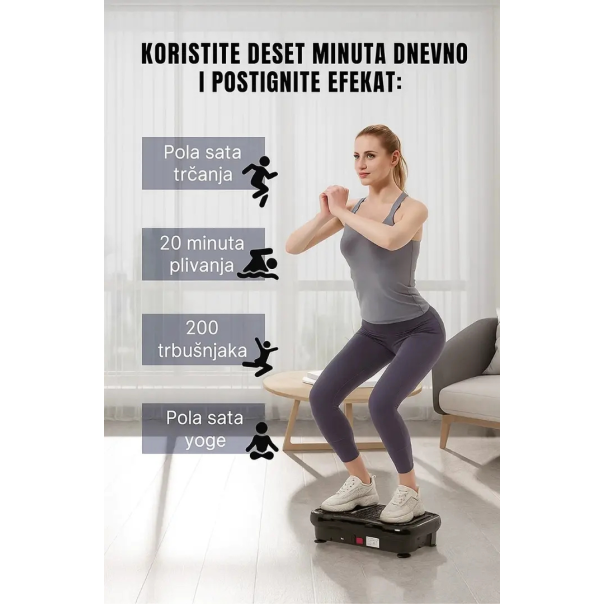 Vibraciona ploča za vežbanje i mršavljenje, sa ekspanderima, 3 u 1 - EP2952345