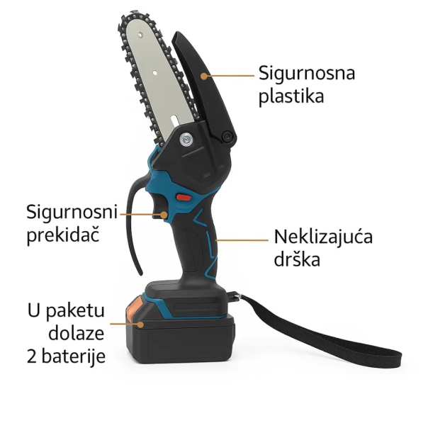 AKU mala testera za drva sa dve baterije, u koferu, 21v - EP2952356