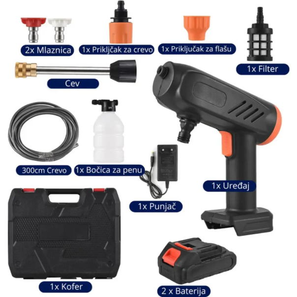 AKU Pištolj / Perač pod pritiskom sa dve baterije, u koferu - EP2952373