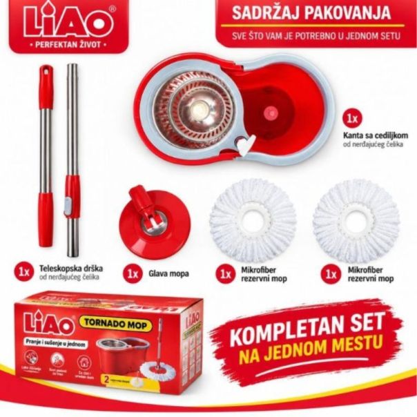 LIAO Tornado rotirajući mop sa kofom T130016 - EP3221547
