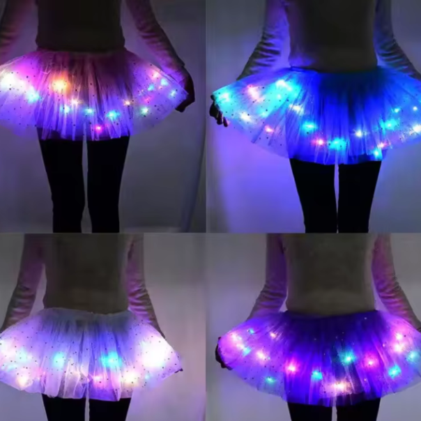 Magična suknjica sa led svetlima, plava - SOP040