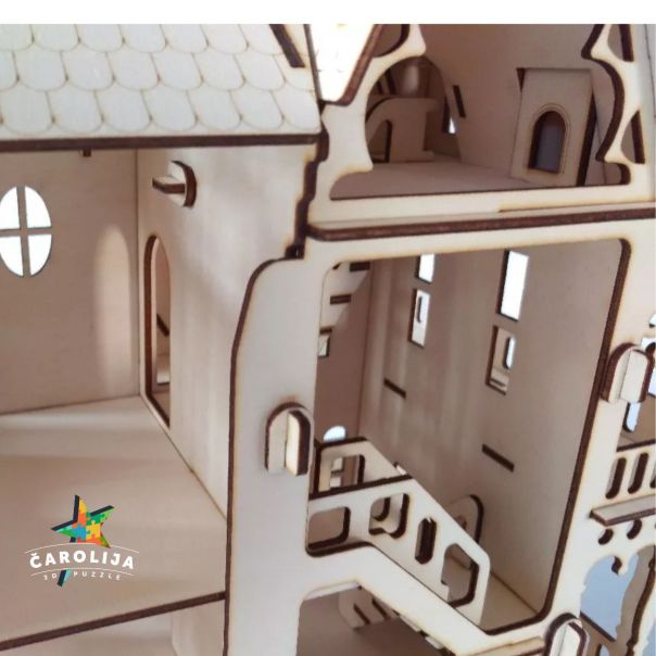 3D DRVENA PUZZLA - VILA FANTAZIJA SA NAMEŠTAJEM - 257-1-1-1-1-1
