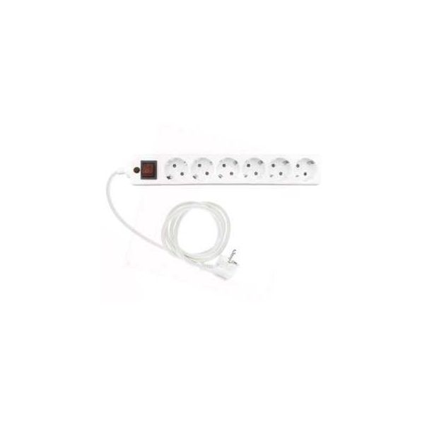 FAST ASIA Produžni kabl 6r/5m sa prekidacem i zaštitom 3x1,5mm (Linkom) - beli - UPS00612