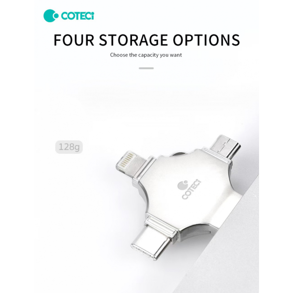 USB flash memorija Coteci CS8836 128GB USB 3.0/micro USB/Type C/lightning - 223753-1