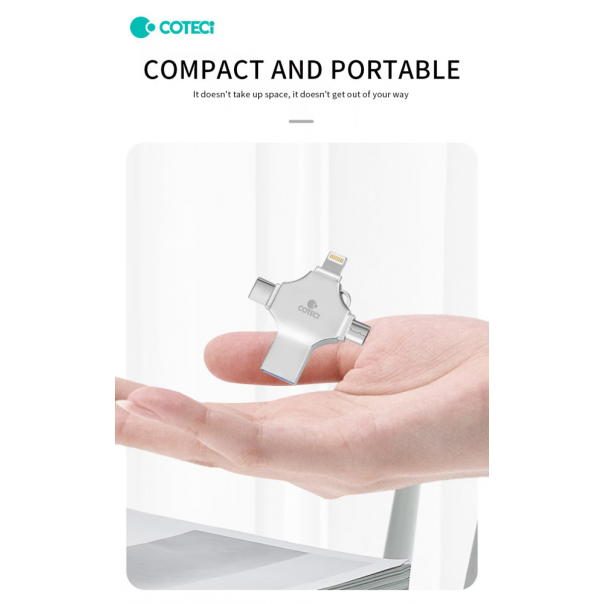 USB flash memorija Coteci CS8836 32GB USB 3.0/micro USB/Type C/lightning - 223751