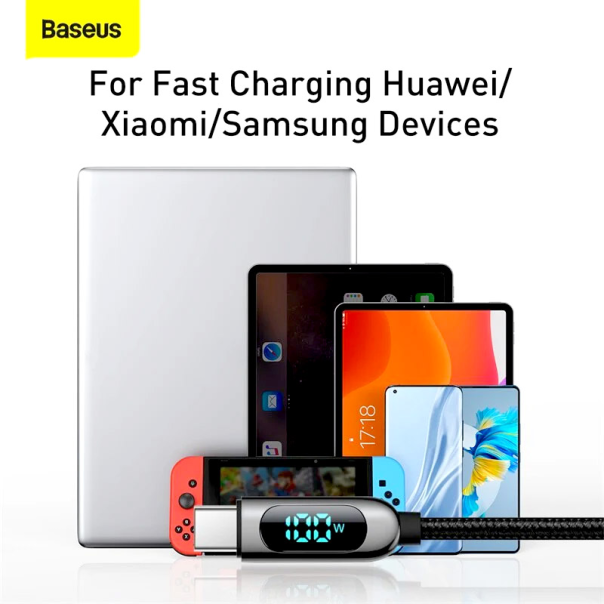 Kabel Baseus Fast Charging Type-C na Type-C 100W crni 1m - CATSK-B01