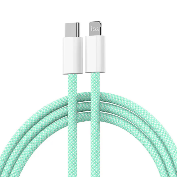 Kabel Braided PD Type-C na Lightning 20W zeleni - 602540
