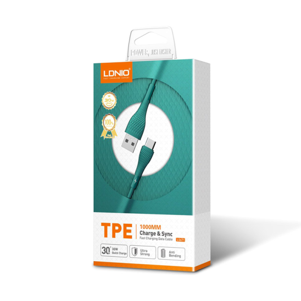 Kabel LDNIO LS671 USB na Type-C sivi 1m - 600647