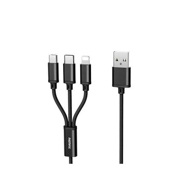 Kabel Remax Gition RC-131 3u1 za iPhone Lightning/ Micro USB/ Type-C crni 1m - 600490
