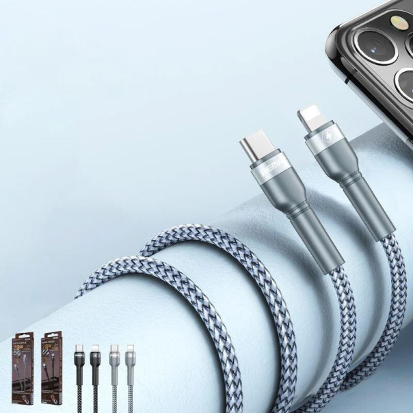 Kabel Remax Jany Fast charging 20W PD RC-171 Type-C na iPhone Lightning srebrni 1m - 600873