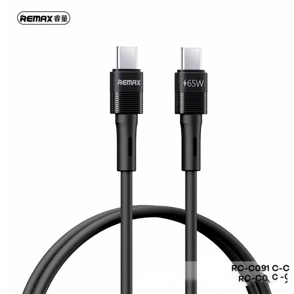 Kabel Remax Leya RC-C091 Type-C na Type-C 65W PD Fast Charging crni 1m - 605021