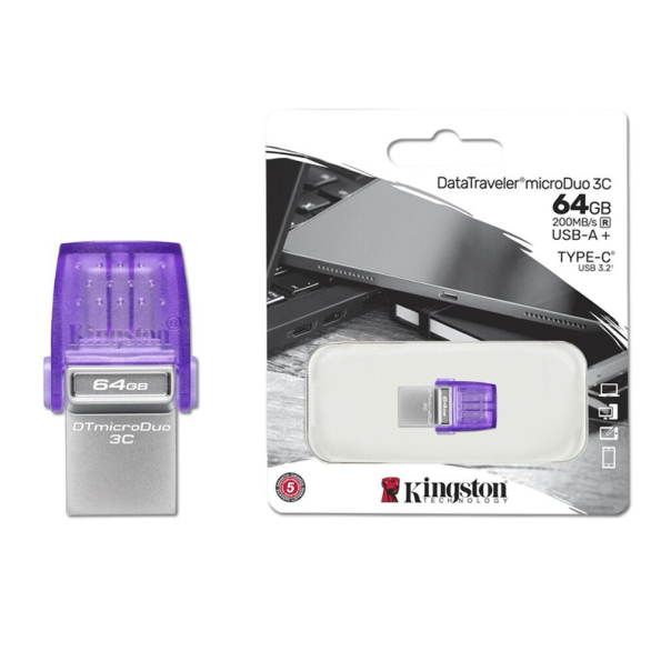 USB Kingston DTDUO3CG3/ 64GB 2 u 1 USB 3.2  Type-C/ Type-A 200MB/s - DTDUO3CG3-64GB-1