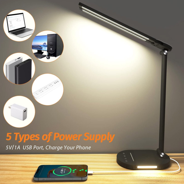 USB LED Desk Lampa sa bezicnim punjenjem JW-5508 crna - 618818