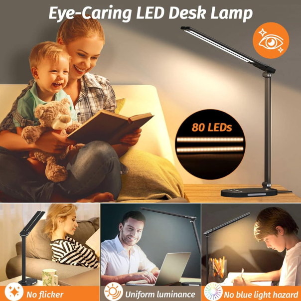 USB LED Desk Lampa sa bezicnim punjenjem JW-5508 crna - 618818