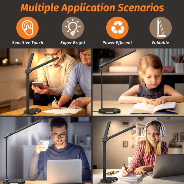 USB LED Desk Lampa sa bezicnim punjenjem JW-5508 crna - 618818