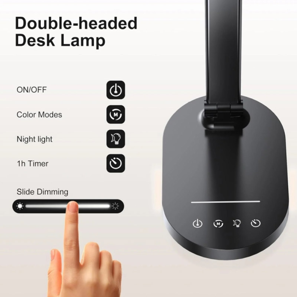 USB LED Desk Lampa sa bezicnim punjenjem JW-5508 crna - 618818