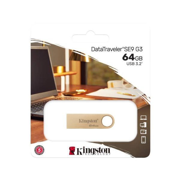 KINGSTON USB flash memorija DTSE9G3 64GB DataTraveler, zlatna - DTSE9G3-64GB-1