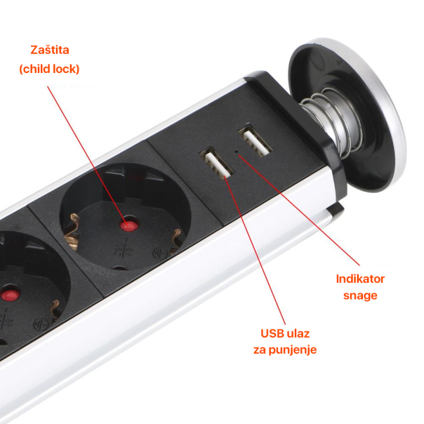 Uticnica pop-up sa 3 mesta promer 80mm - 210786