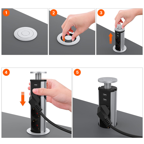 Uticnica pop-up sa 3 mesta promer 80mm - 210786