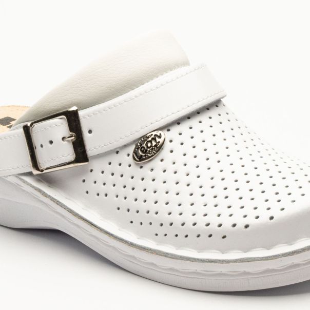 LEON Ženska papuča Elena I-bela - V202-BE