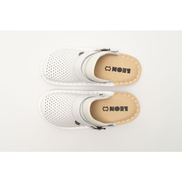 LEON Ženska papuča Elena I-bela - V202-BE