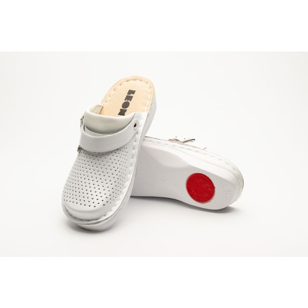 LEON Ženska papuča Elena I-bela - V202-BE