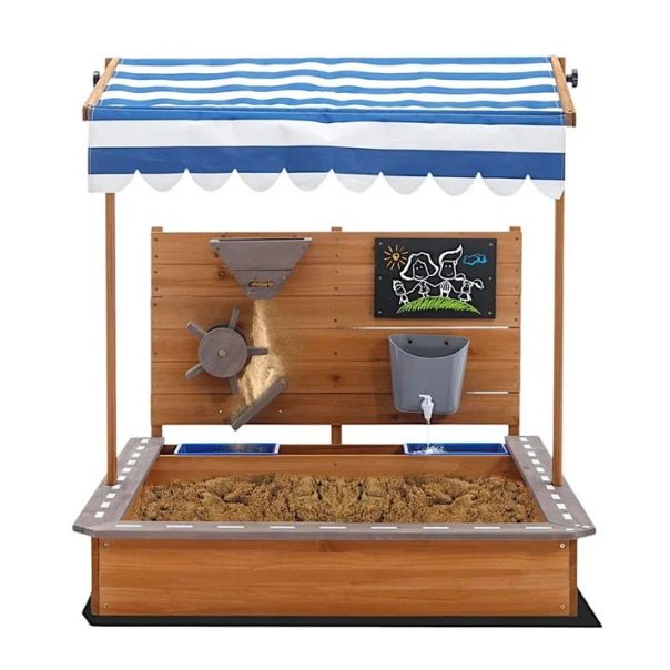 Dečiji drveni pesčanik KINDER HOME sa podesivim krovom - V01D330B