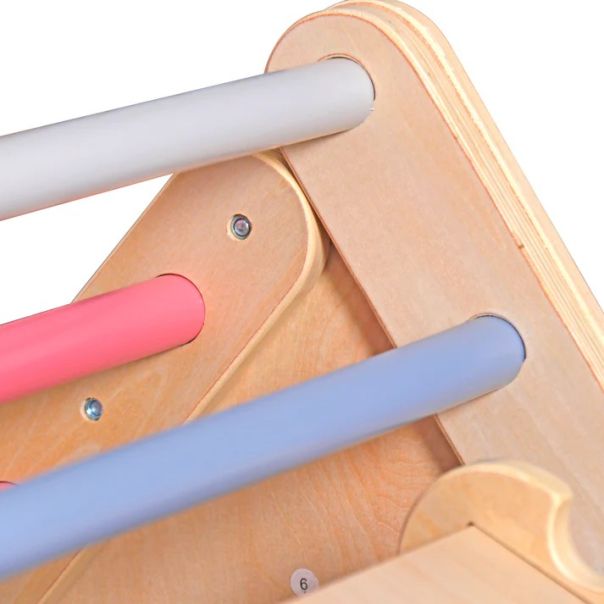 Pikler trougao KINDER HOME 2 u 1 Drvena penjalica i tobogan - V01F021