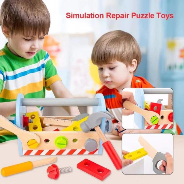 KINDER HOME Drveni alat u torbi,set za igru - V03D150