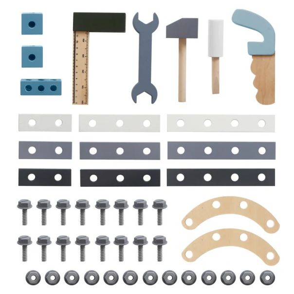 Dečija drvena radionica sa alatima, KINDER HOME, plava - V03D242C