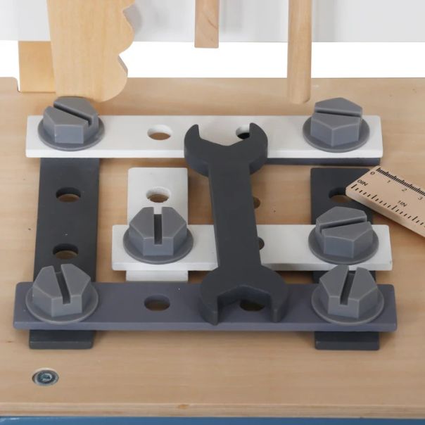 Dečija drvena radionica sa alatima, KINDER HOME, plava - V03D242C