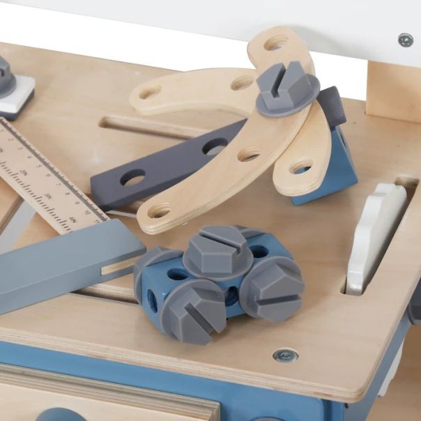 Dečija drvena radionica sa alatima, KINDER HOME, plava - V03D242C