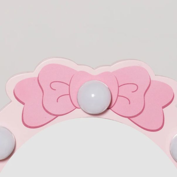 Dečiji drveni toaletni stočić sa ogledalom i svetlima KINDER HOME, roze, 92 cm - EP3317628