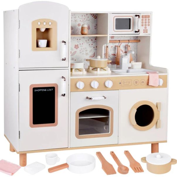KINDER HOME Dečija drvena kuhinja – vintage stil sa elektronskim pločama za kuvanje - EP2988372