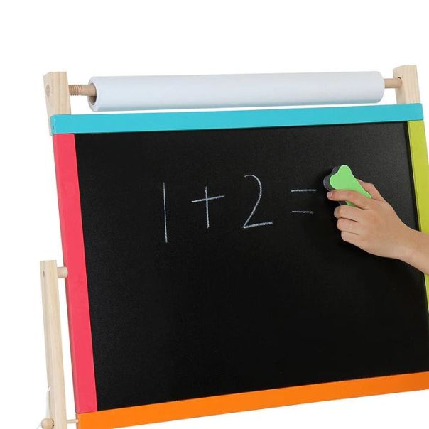 KINDER HOME Dečija drvena tabla sa magnetima i dodacima šarena - V12B103