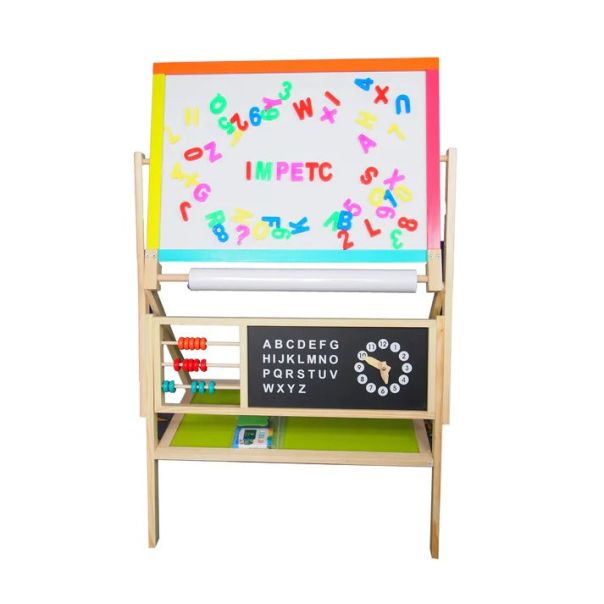 KINDER HOME Dečija drvena tabla sa magnetima i dodacima šarena - V12B103