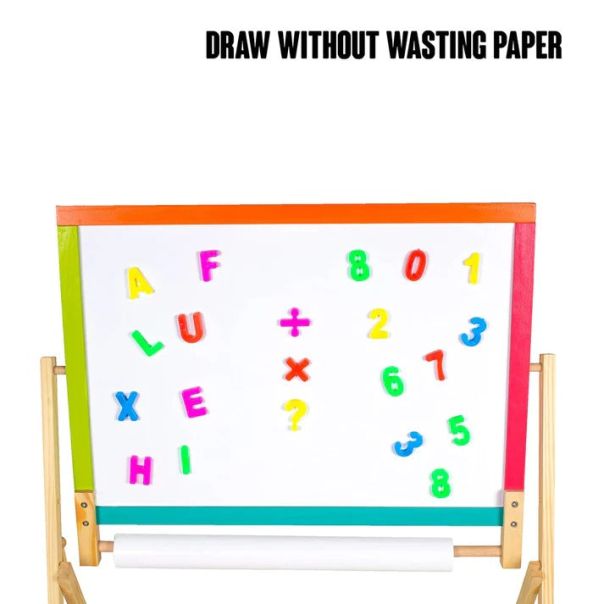 KINDER HOME Dečija drvena tabla sa magnetima i dodacima šarena - V12B103